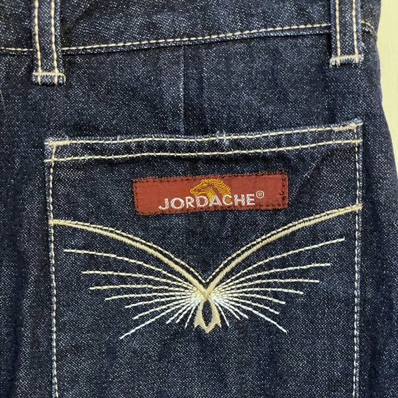 Vintage 1970s Jordache dark wash a-line midi denim skirt with front middle slit - Picture 7 of 12